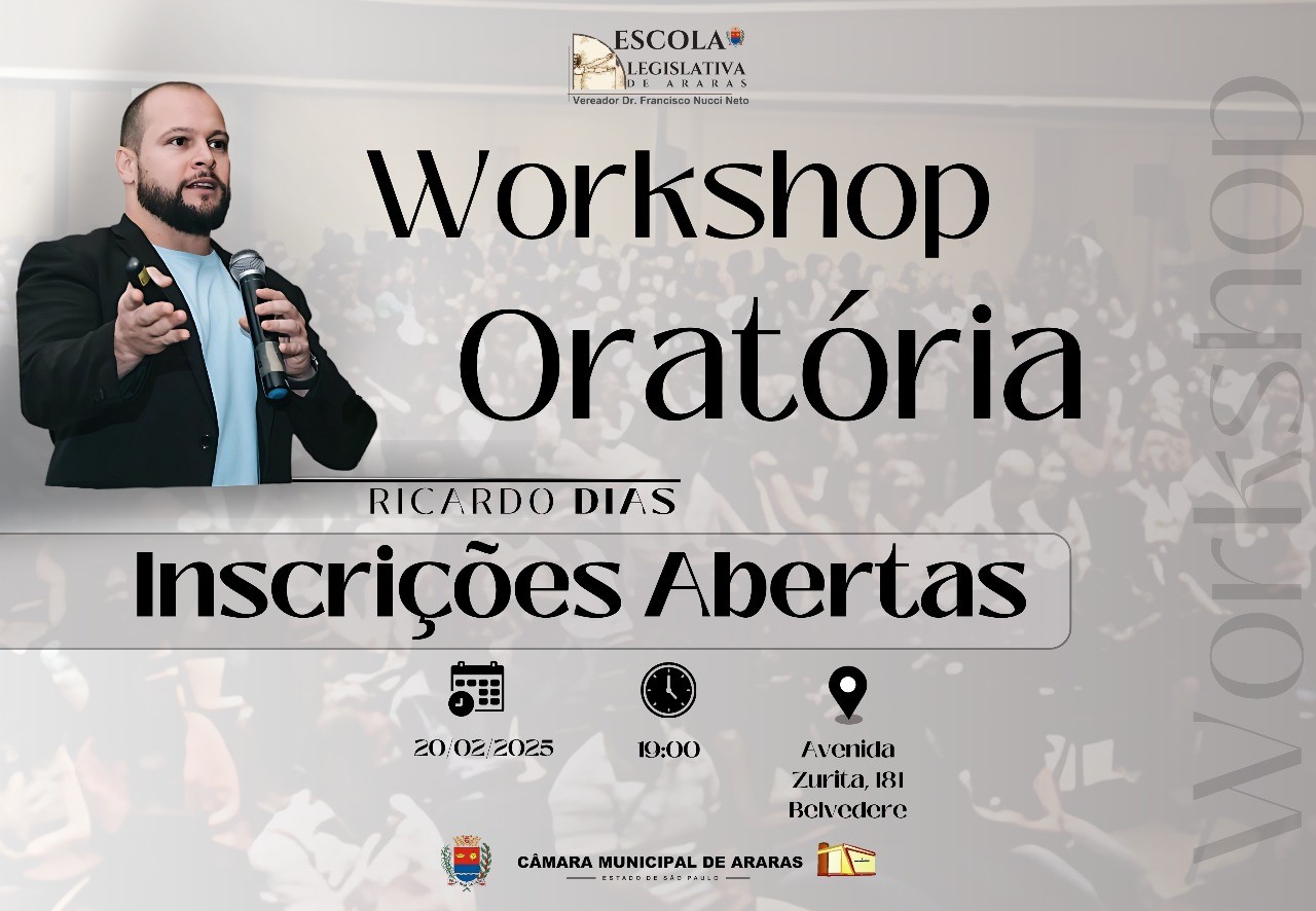 As inscrições estão abertas para o workshop de oratória